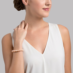 10.5-11.5mm Peach Freshwater Pearl Bracelet - AAAA Quality - Secondary Image