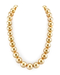 14-17mm Golden South Sea Pearl Necklace - AAA Quality