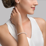 6.5-7.0mm Akoya White Pearl Bracelet- Choose Your Quality - Model Image
