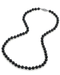 6.0-6.5mm Japanese Akoya Black Pearl Necklace- AAA Quality