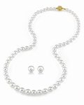 6.0-8.0mm Hanadama Pearl Necklace and Earring Set - Secondary Image