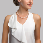 7.5-8.0mm Japanese Akoya White Choker Length Pearl Necklace- AAA Quality - Secondary Image