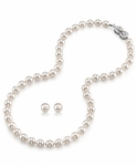 8.0-8.5mm Hanadama Pearl Necklace and Earring Set