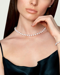 8.0-8.5mm Japanese Akoya White Pearl Necklace- AA+ Quality - Model Image