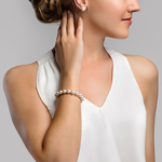 9.0-9.5mm Akoya White Pearl Bracelet- Choose Your Quality - Model Image