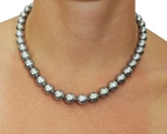 9-11.7mm Silver Tahitian South Sea Pearl Necklace - PSL Certified - Secondary Image