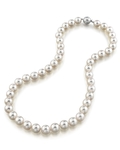 9.5-10mm Japanese Akoya White Pearl Necklace- AA+ Quality