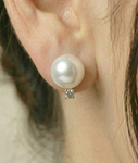 White South Sea Pearl & Diamond Sasha Earrings - Secondary Image
