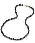 5.5-6.0mm Japanese Akoya Black Pearl Necklace- AAA Quality - Model Image