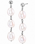 Japanese White Akoya Baroque Pearl Becca Earrings - Secondary Image