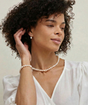 Japanese Akoya Pearl Lindsey Earrings - Model Image