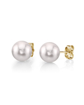 9.0-9.5mm White Akoya Round Pearl Stud Earrings - Third Image