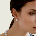 9mm South Sea Round Pearl Stud Earrings - Model Image
