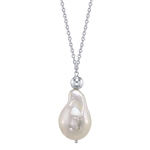 15mm White Freshwater Baroque Pearl Solitaire Designer Pendant