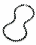 7.0-7.5mm Japanese Akoya Black Pearl Necklace - AAA Quality - Secondary Image