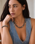 8-10mm Dark Tahitian South Sea Baroque Pearl Necklace - Secondary Image