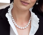 9-11mm White South Sea Pearl Necklace - AAAA Quality - Model Image