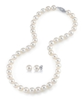 7-8mm Freshwater Choker Length Pearl Necklace & Earrings