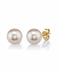 7mm White Freshwater Round Pearl Stud Earrings