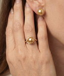 Golden Pearl & Diamond Willow Ring - Model Image