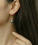 10-11mm Tahitian South Sea Pearl Rose Gold Plated Olive Drop Pendant and Earrings Set - Secondary Image