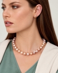9.5-10.5mm Pink Freshwater Pearl Necklace - AAA Quality - Secondary Image