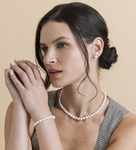 7.0-7.5mm Japanese Akoya White Pearl Set - Model Image
