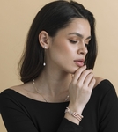 Double White Freshwater Keshi Pearl Joana Earrings - Secondary Image