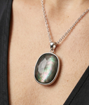 Black Mother of Pearl Cultured Pearl Peyton Pendant Necklace - Secondary Image