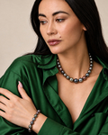 10-12mm Tahitian South Sea Multicolor Drop - Shape Pearl Necklace - AAAA Quality - Secondary Image