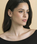 14K Gold Tahitian South Sea Pearl Regina Earrings - Model Image