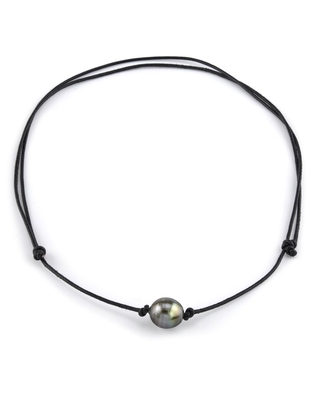 Tahitian Baroque Pearl Leather Adjustable Necklace- Various Sizes