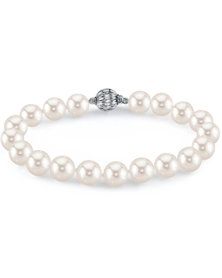 6.5-7.0mm White Freshwater Pearl Bracelet - AAAA Quality