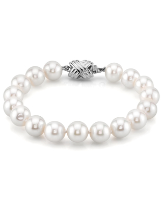 8.5-9.5mm White Freshwater Pearl Bracelet - AAA Quality