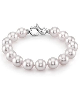 9.5-10mm Akoya White Pearl Bracelet- Choose Your Quality