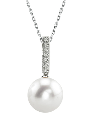 Freshwater Pearl Dangling Diamond Pendant