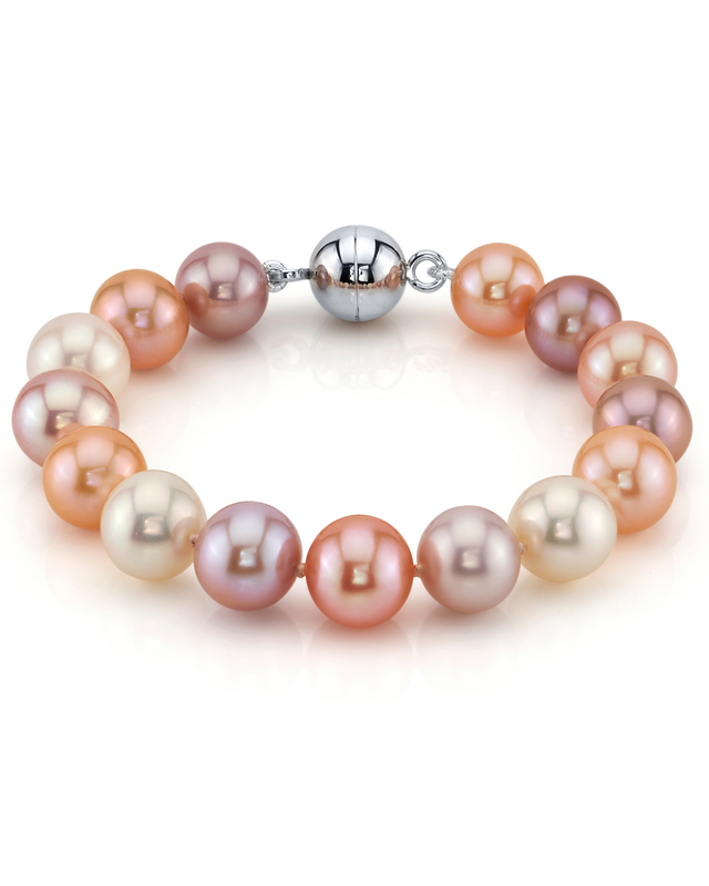 9.5-10.5mm Multicolor Freshwater Pearl Bracelet - AAAA Quality