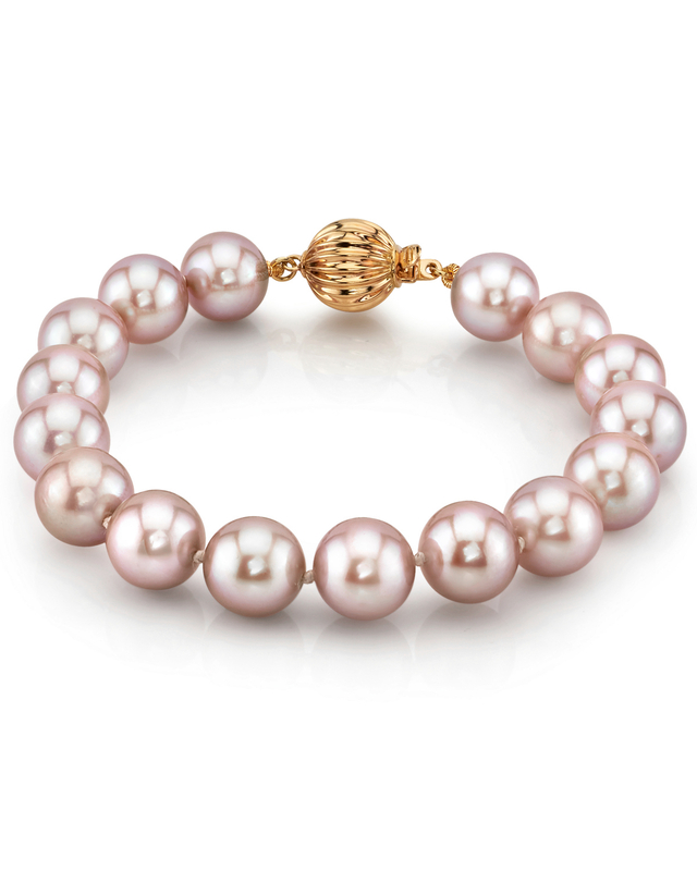 9-10mm Pink Freshwater Pearl Bracelet - AAAA Quality - Secondary Image