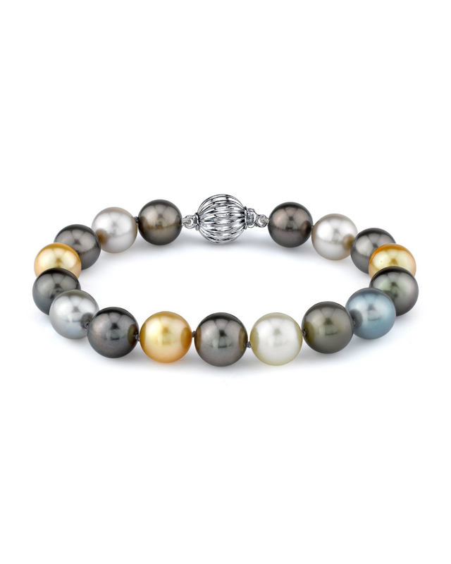 9-10mm Tahitian & Golden South Sea Pearl Bracelet - AAAA Quality