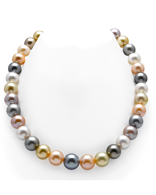 10 12mm South Sea Freshwater Multicolor Pearl Necklace AAA Quality
