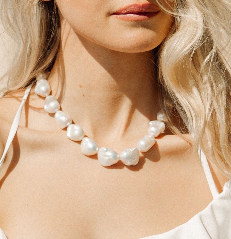 Baroque freshwater on sale pearl necklace
