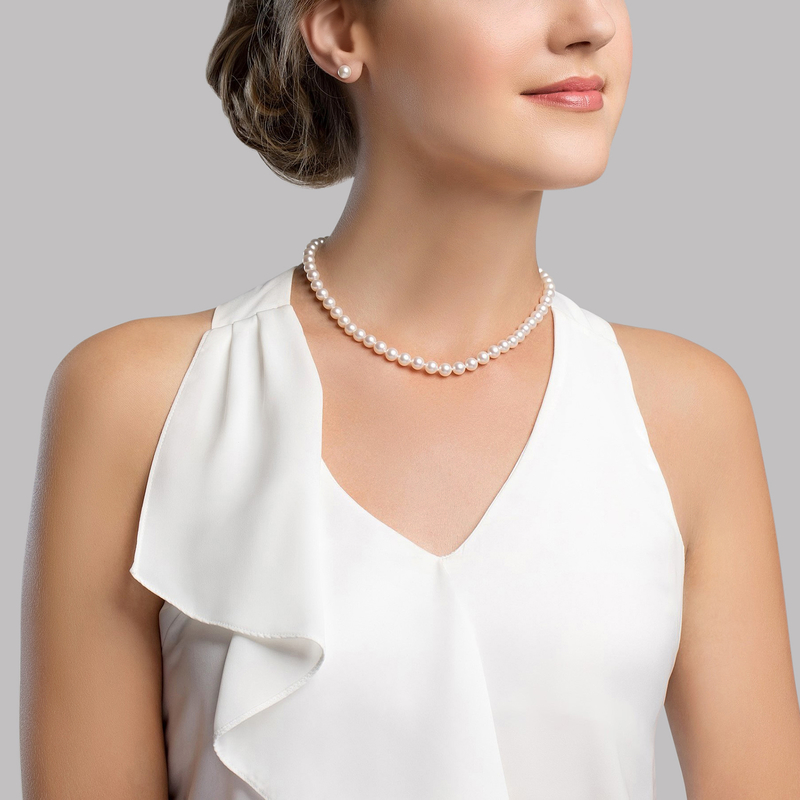 6.0-6.5mm Hanadama Akoya White Pearl Necklace - Secondary Image