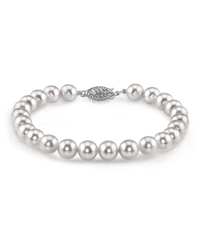 5.5-6.0mm Akoya White Pearl Bracelet - Choose Your Quality