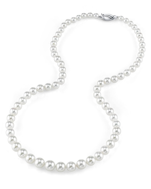 6.0-9.0mm Japanese Akoya White Pearl Necklace