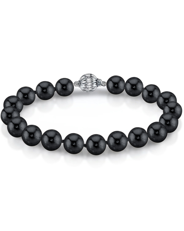 6.5-7.0mm Black Freshwater Pearl Bracelet - AAA Quality