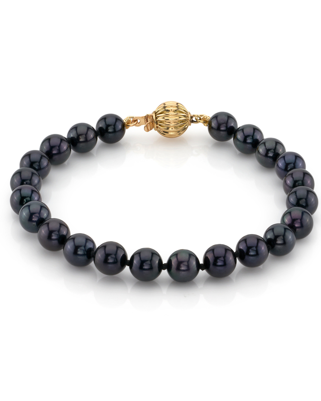 6.5-7.0mm Akoya Black Pearl Bracelet- Choose Your Quality - Secondary Image