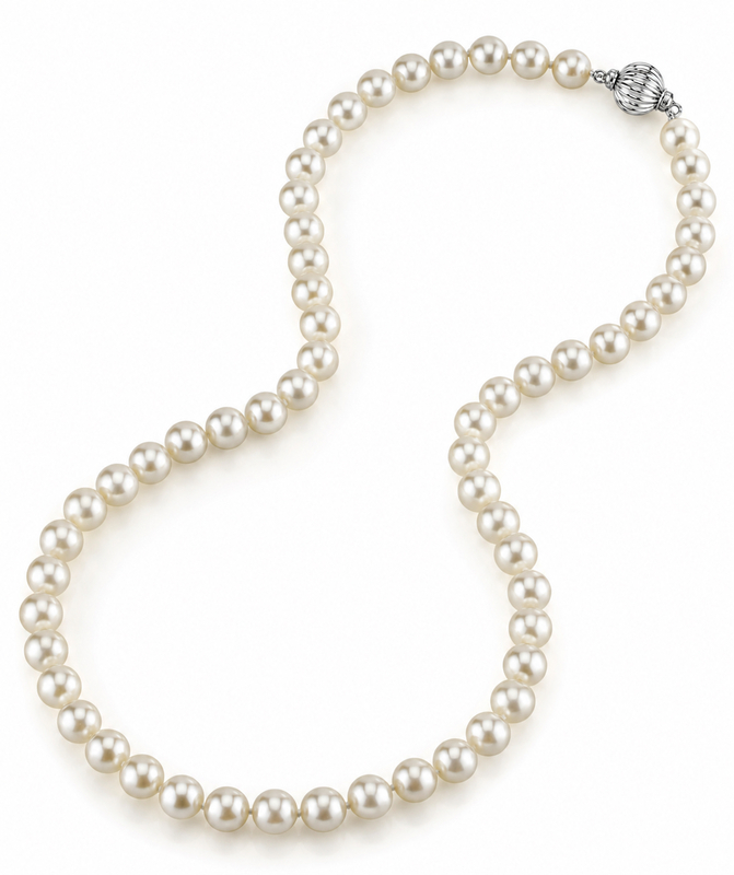 7.0-7.5mm Japanese Akoya White Choker Length Pearl Necklace - AAA Quality