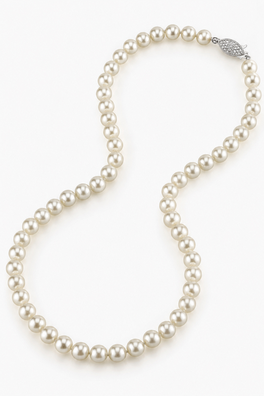 7.0-7.5mm Hanadama Akoya White Pearl Necklace