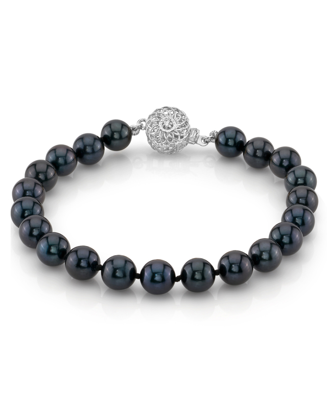 7.0-7.5mm Akoya Black Pearl Bracelet- Choose Your Quality