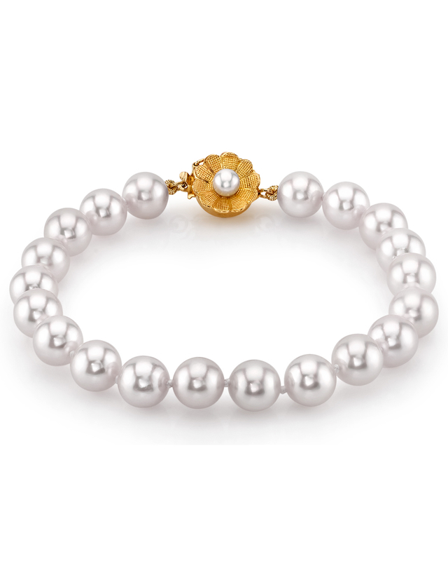 7.5-8.0mm Akoya White Pearl Bracelet - AAA Quality - Third Image